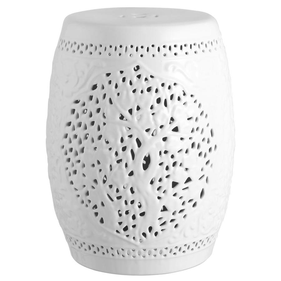 Jonathan Y 18 In White Ceramic Barrel Garden Stool In The Garden Stools Department At Lowes Com