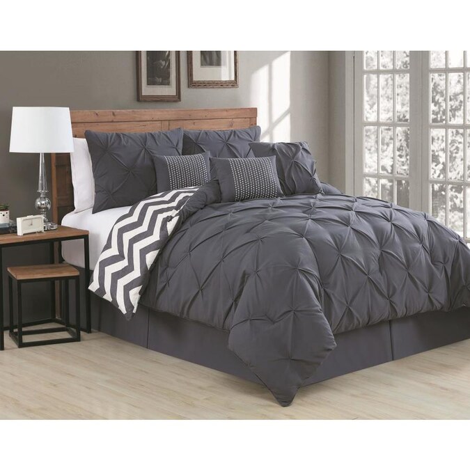 Geneva Home Fashion Ella P In Pleat 7pc Comforter Set King Charcoal The Bedding Sets Department At Com - Bedding Comforter Set King Geneva Home Fashion Ella P In Pleat 7pc Comforter Set King Charcoal The Bedding Sets Department At Com - Bedding Comforter Set King