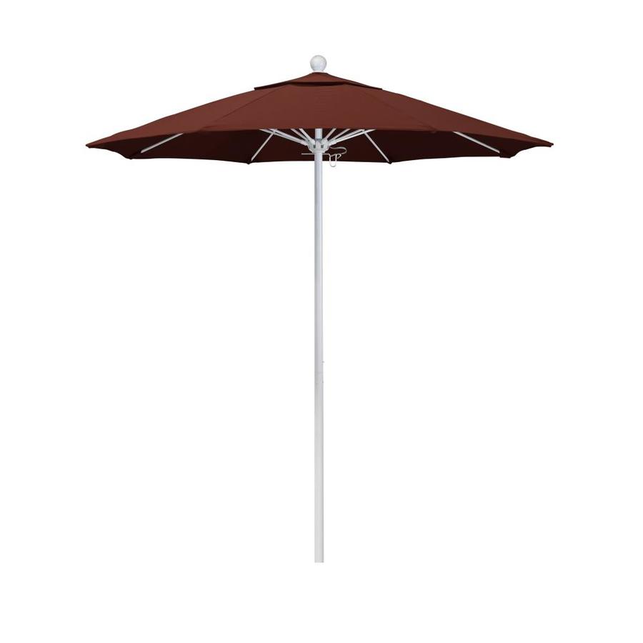 California Umbrella 7 5 Ft Octagon Henna With Matted White Aluminum Frame No Tilt Market Patio Umbrella In The Patio Umbrellas Department At Lowes Com