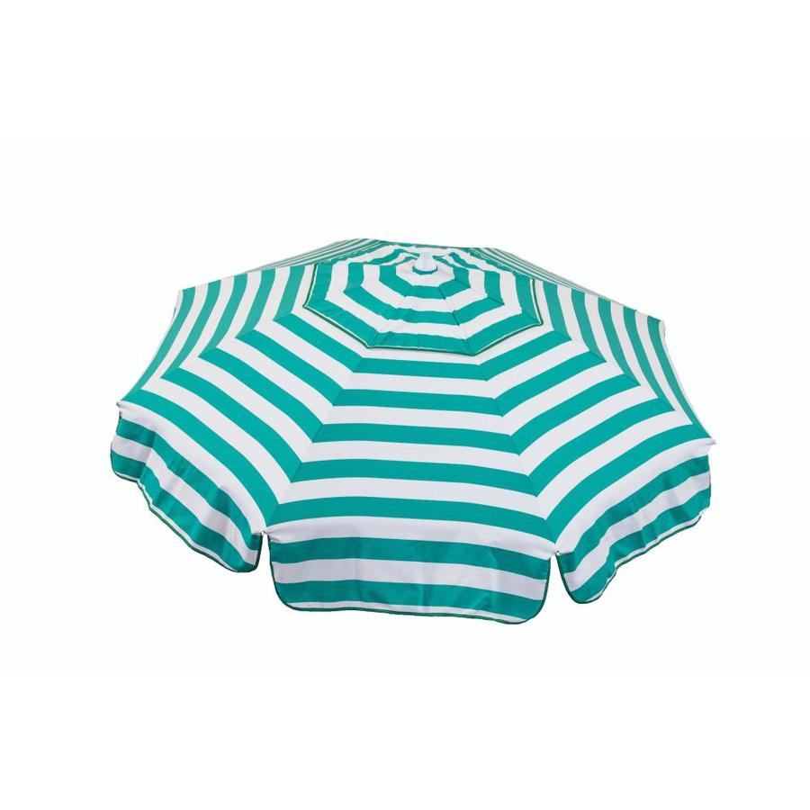 Destinationgear 6 Ft Octagon Jade Green And White With Silver Aluminum Frame Push Button Tilt Market Patio Umbrella In The Patio Umbrellas Department At Lowes Com