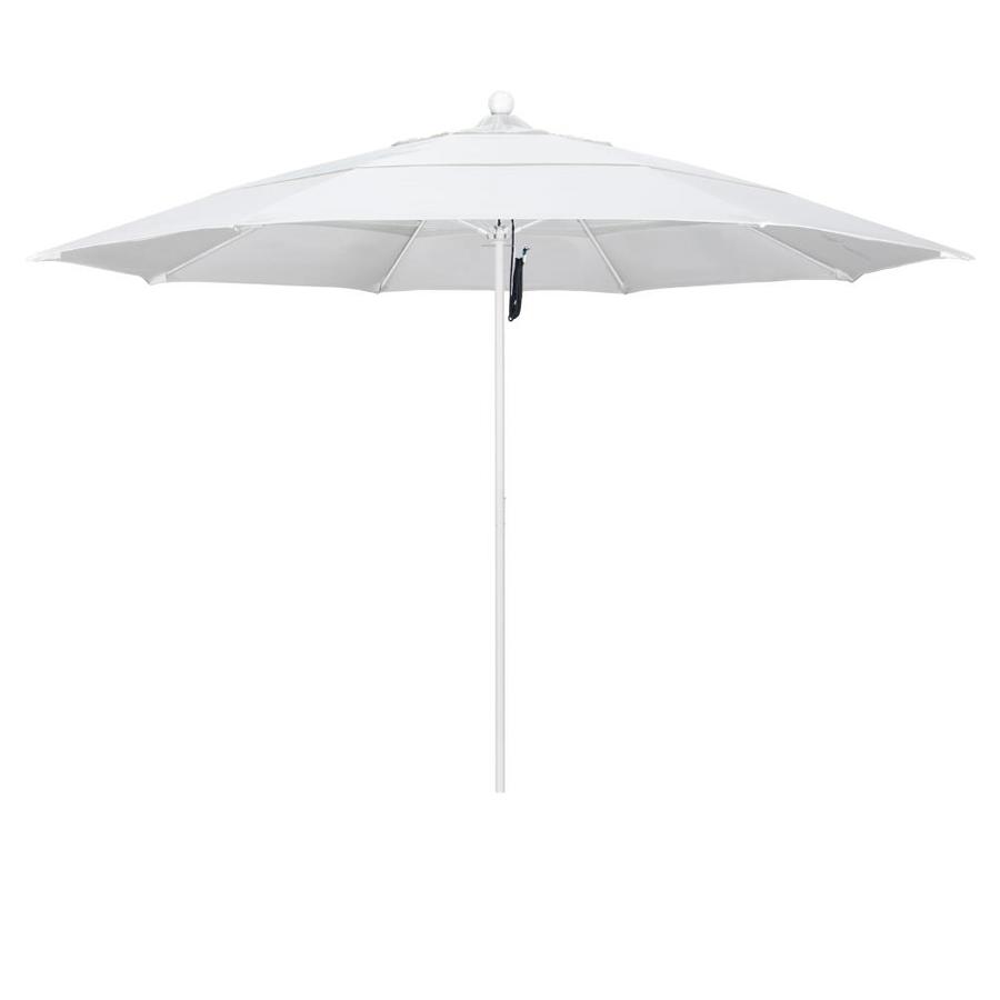 California Umbrella 11 Ft Octagon Natural With Matted White Aluminum Frame No Tilt Market Patio Umbrella In The Patio Umbrellas Department At Lowes Com