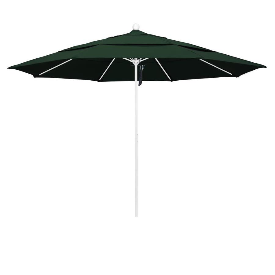 California Umbrella 11 Ft Octagon Forest Green With Matted White Aluminum Frame No Tilt Market Patio Umbrella In The Patio Umbrellas Department At Lowes Com