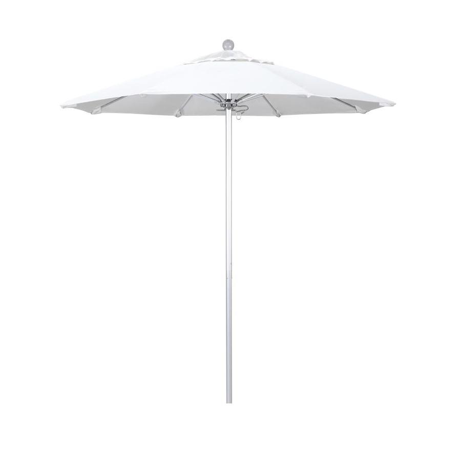 California Umbrella 7 5 Ft Octagon White With Silver Anodized Aluminum Frame No Tilt Market Patio Umbrella In The Patio Umbrellas Department At Lowes Com