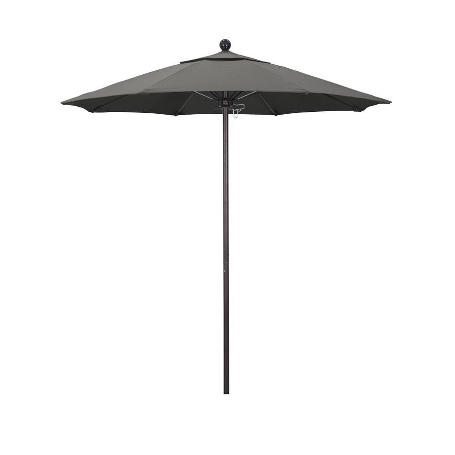 California Umbrella 7 5 Ft Octagon Charcoal With Bronze Aluminum Frame No Tilt Market Patio Umbrella In The Patio Umbrellas Department At Lowes Com