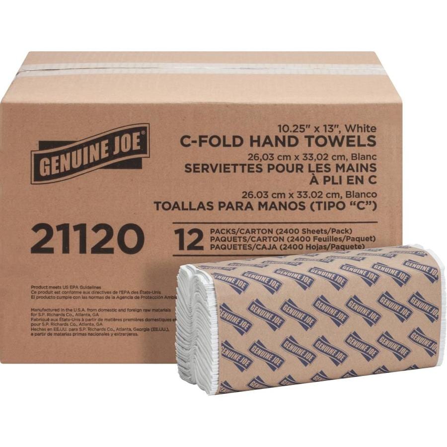 Genuine Joe C Fold Paper Towels 1 Ply 13in X 10in White Absorbent For Washroom Restroom Public Facilities 0 Quantity Per Pack 2400 Carton In The Paper Towels Department At Lowes Com