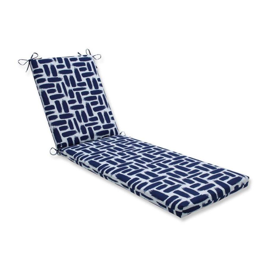 Pillow Perfect Baja Nautical Blue Patio Chaise Lounge Chair Cushion in