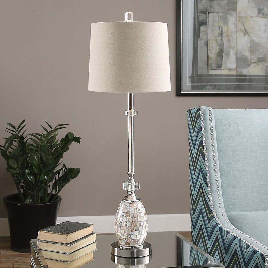 Global Direct 34.25-in Polished Nickel Plated Buffet Table Lamp With ...