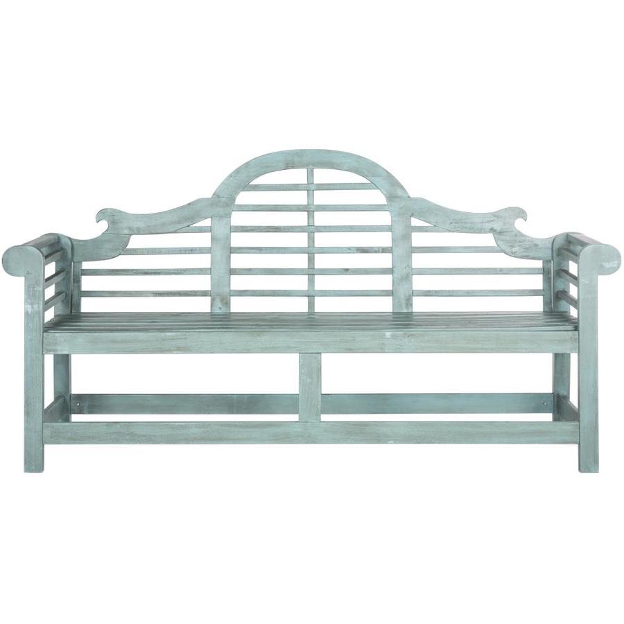 blue outdoor bench