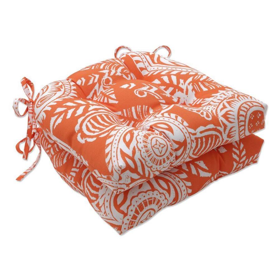 Pillow Perfect Addie Terra Cotta 2Piece Orange Patio Chair Cushion in