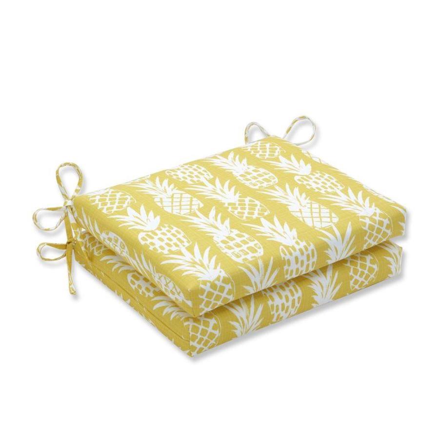 Pillow Perfect Pineapple Pineapple 2 Piece Yellow Patio Chair Cushion In The Patio Furniture