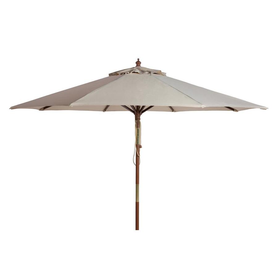 Safavieh 9 Ft Octagon Beige With Brown Steel Frame Auto Tilt Market Patio Umbrella In The Patio Umbrellas Department At Lowes Com