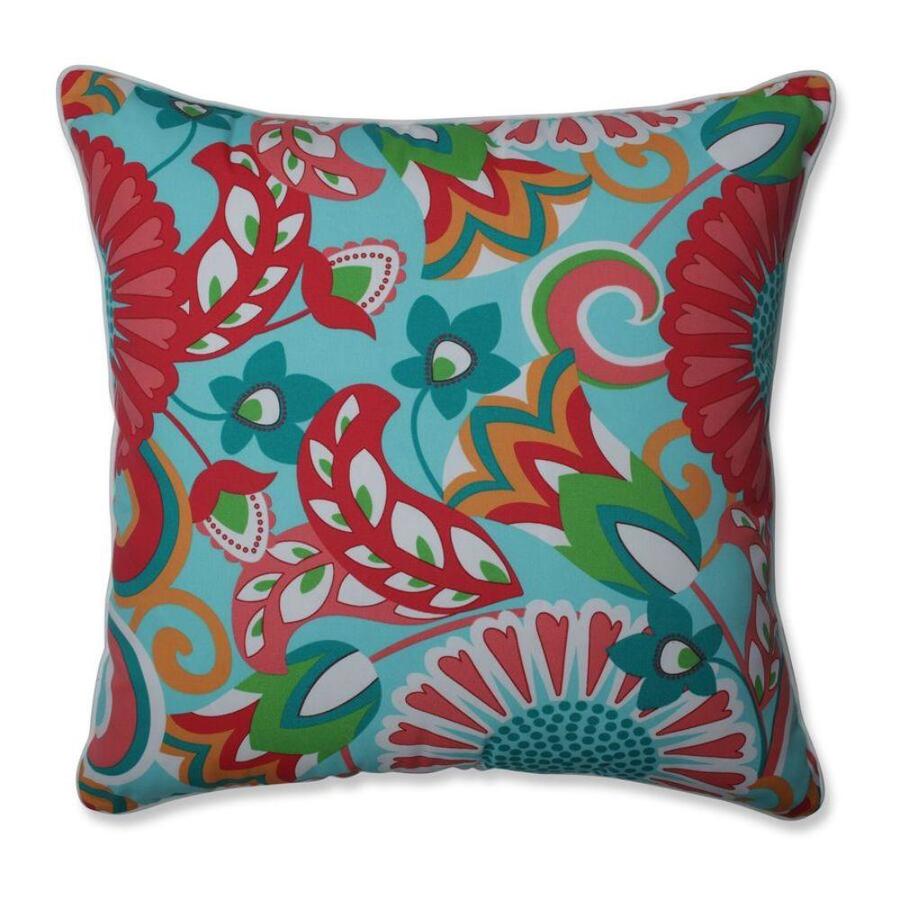 Pillow Perfect Sophia Turquoise Coral Green Patio Chair Cushion In The Patio Furniture Cushions Department At Lowes Com