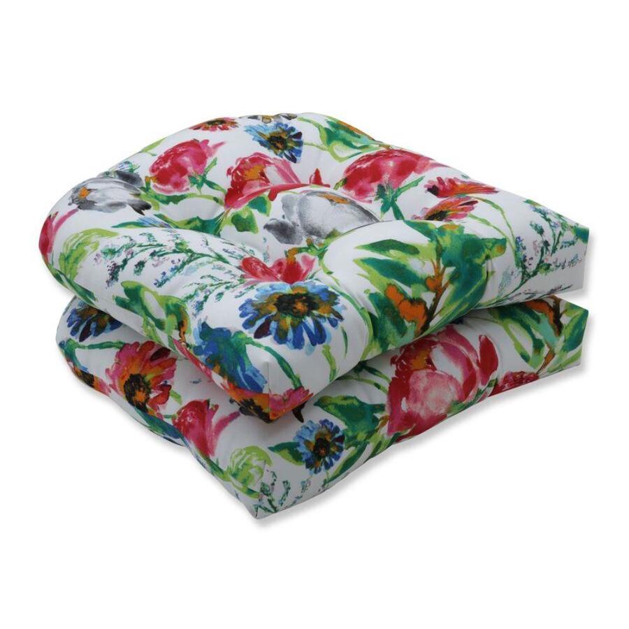 Pillow Perfect Flower Mania Petunia 2 Piece Pink Patio Chair Cushion In The Patio Furniture Cushions Department At Lowes Com