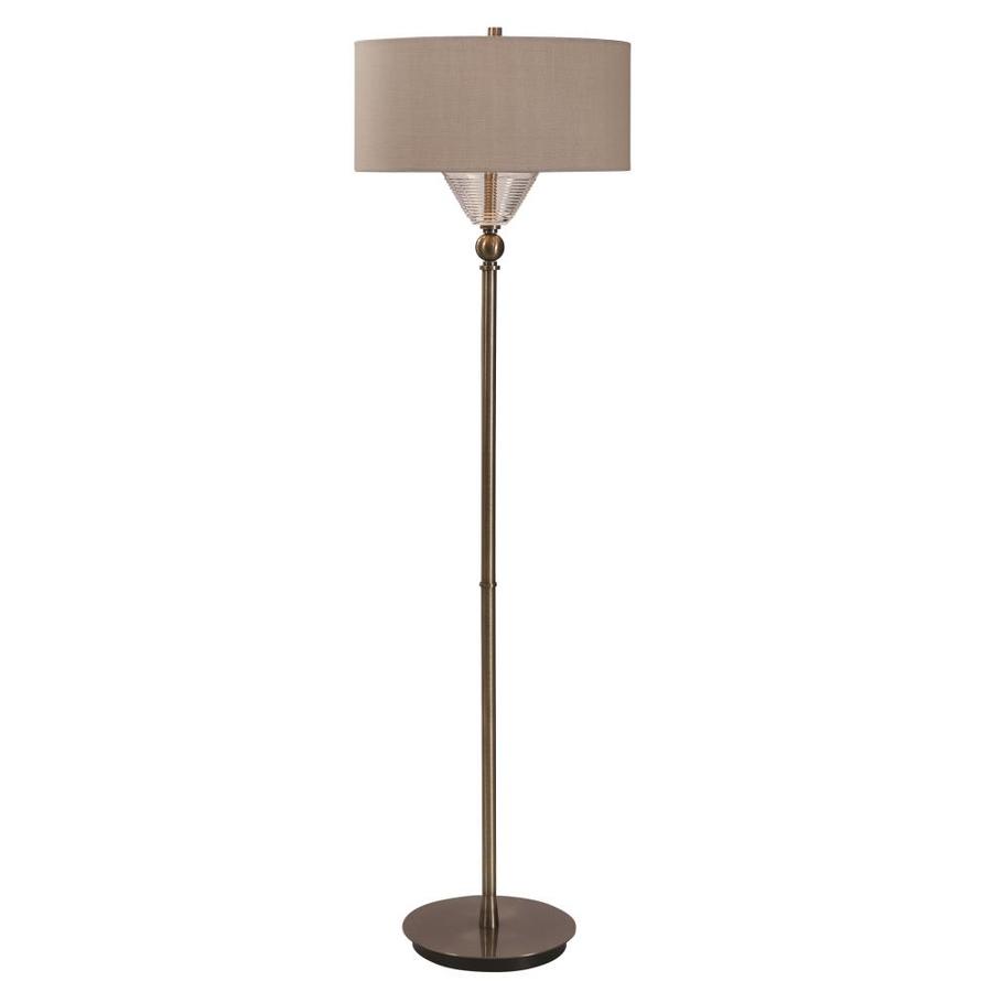 Global Direct 62.75-in Plated Antiqued Brass Shaded Floor Lamp In The ...