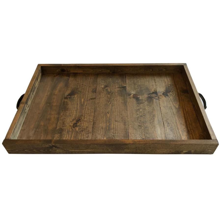 dark wood ottoman tray