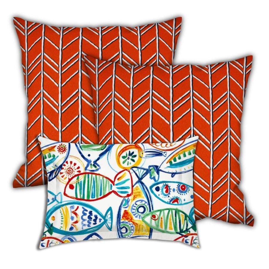 orange lumbar outdoor pillows