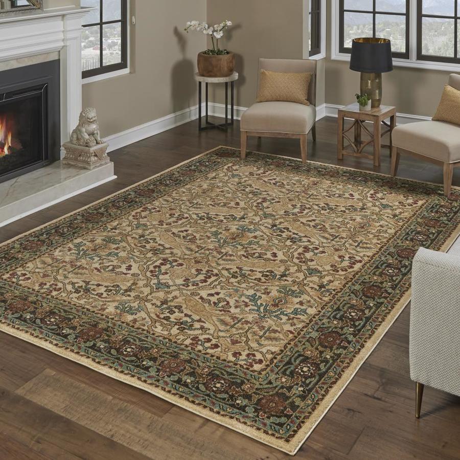 G.A. Gertmenian & Sons Davos 8 x 10 Sand Indoor Border Area Rug in the