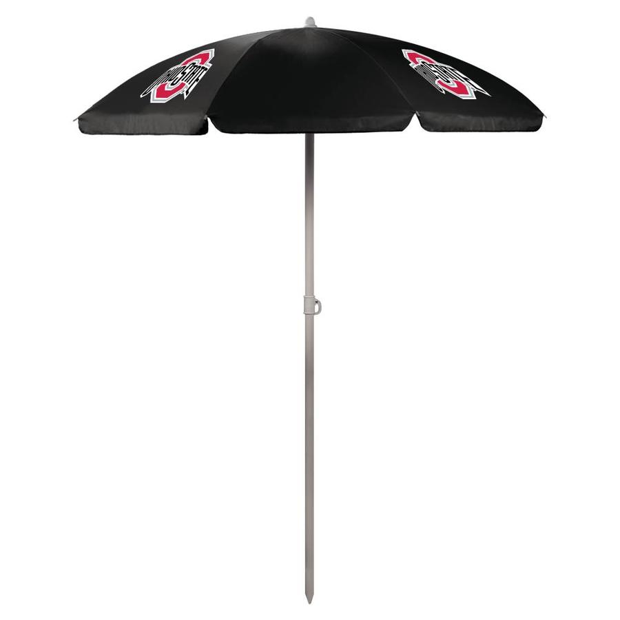 Picnic Time Ncaa 5 5 Ft Portable Beach Umbrella Ohio State Buckeyes Black In The Beach Umbrellas Department At Lowes Com