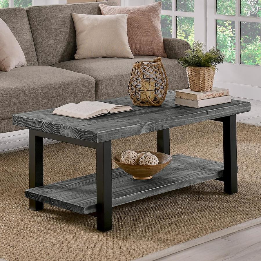 Alaterre Furniture Pomona Slate Gray Wood Coffee Table in the Coffee