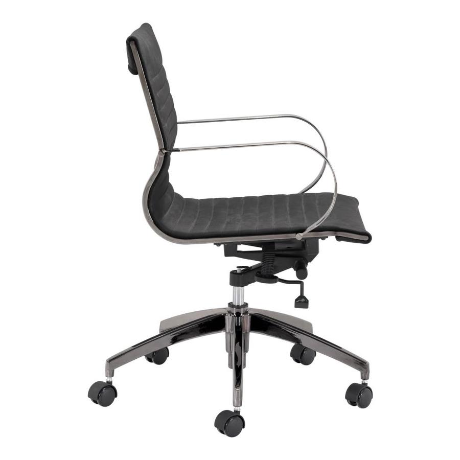 Zuo Modern Shaw Brown Contemporary Ergonomic Adjustable Height Swivel Desk Chair in the Office 