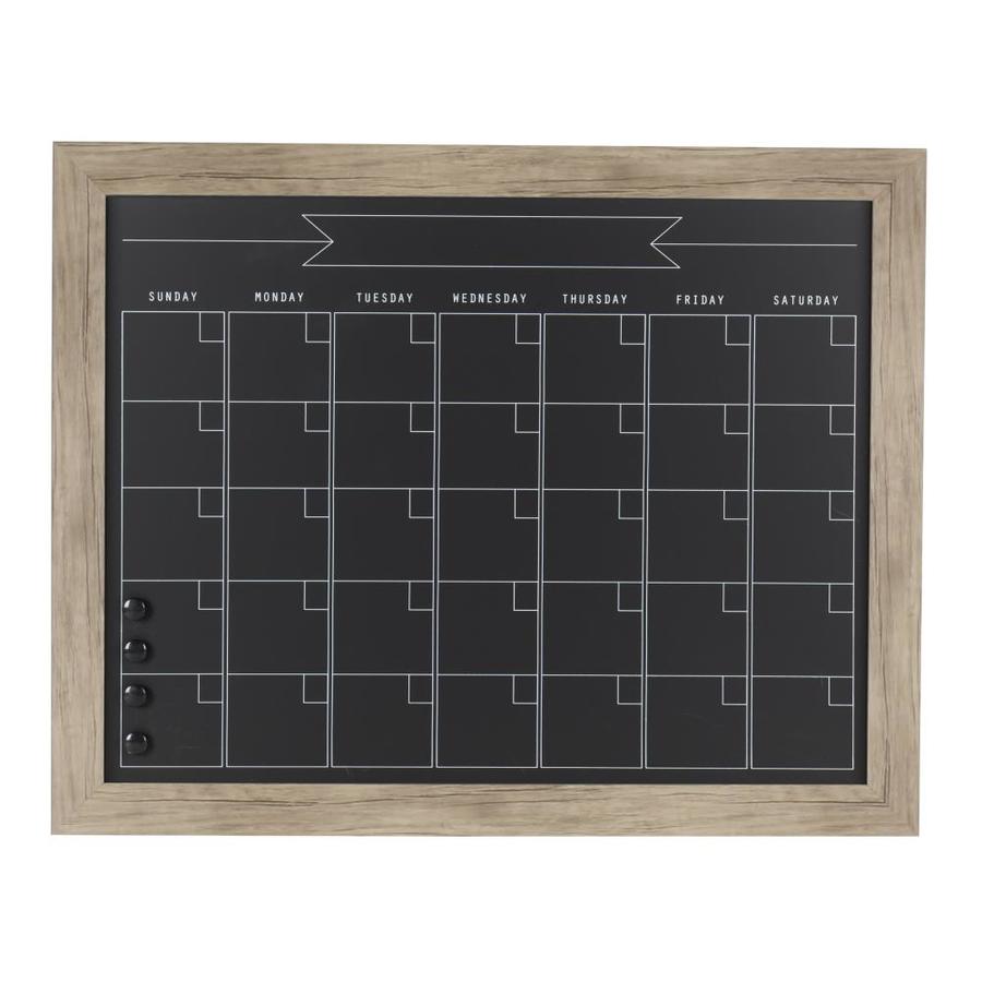 Rustic Brown 18x27 DesignOvation Beatrice Framed Magnetic Chalkboard Monthly Calendar