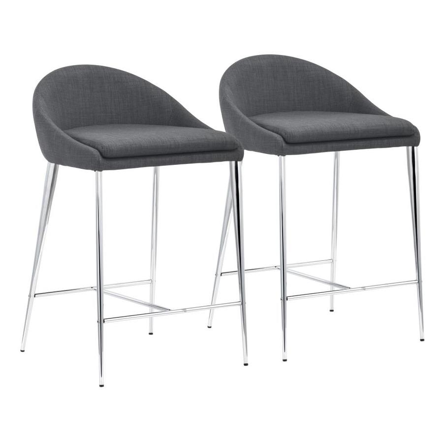 Zuo Modern Reykjavik Graphite Counter Upholstered Bar Stool In The Bar Stools Department At Lowes Com