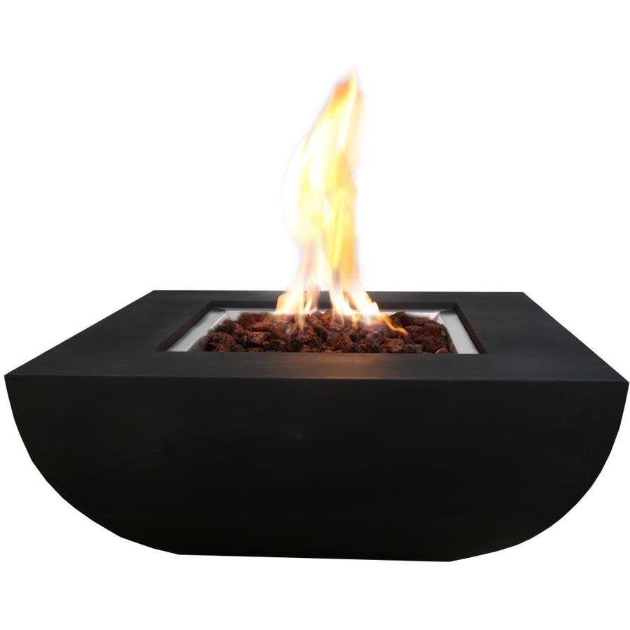 Elementi Modeno Aurora Outdoor Fire Pit Propane Table 34 In Square Firepit Table Concrete High Floor Clearance Patio Heater Electronic Ignition Backyard Fireplace Cover Lava Rock Included In The Gas Fire Pit