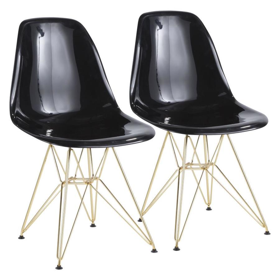 Lumisource Set Of 2 Brady Midcentury Gold Black Accent Chair In The Chairs Department At Lowes Com