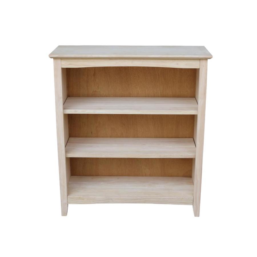 International Concepts Unfinished Wood 3-Shelf Bookcase in ...
