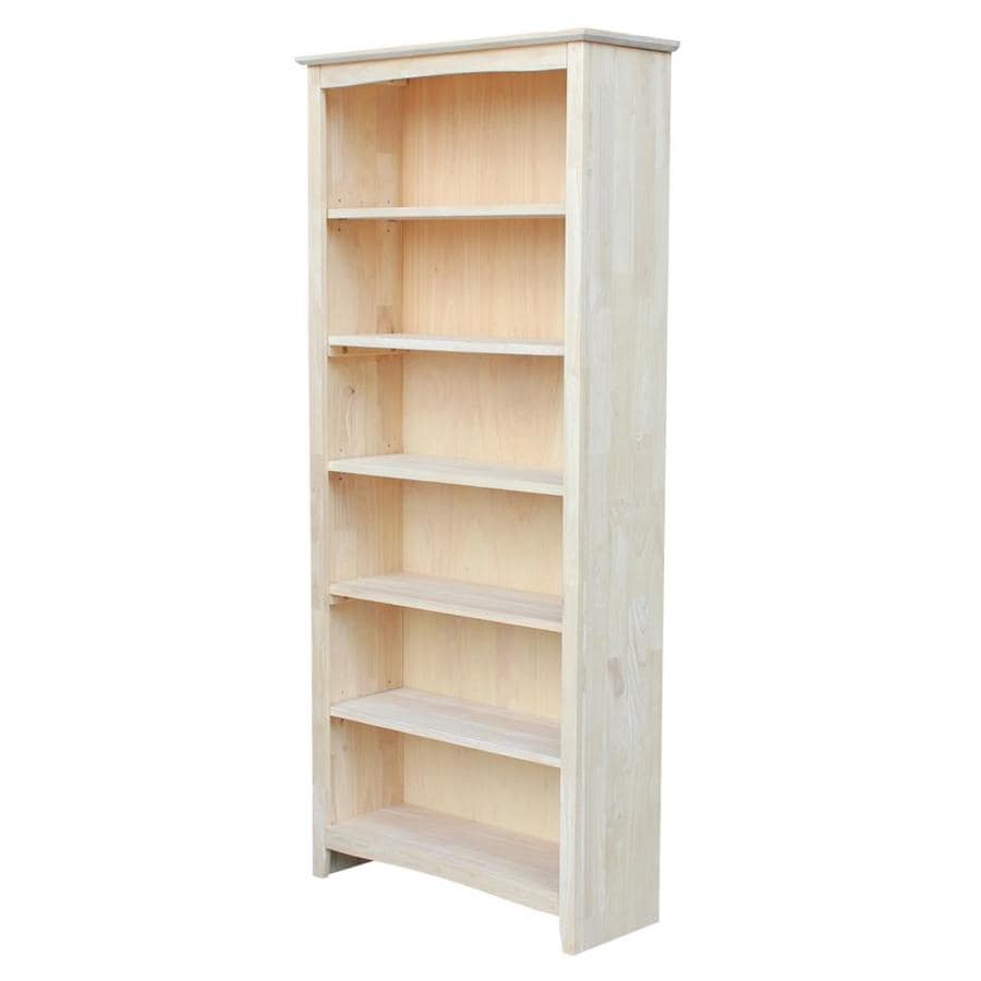 International Concepts Unfinished Wood 6Shelf Bookcase in the