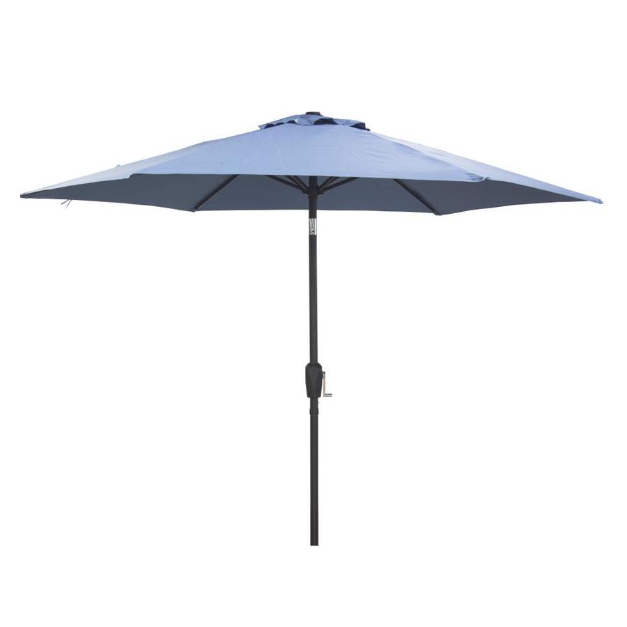 Donglin Furniture 9 Ft Hexagon Blue With Black Aluminum Frame Crank Market Patio Umbrella In The Patio Umbrellas Department At Lowes Com