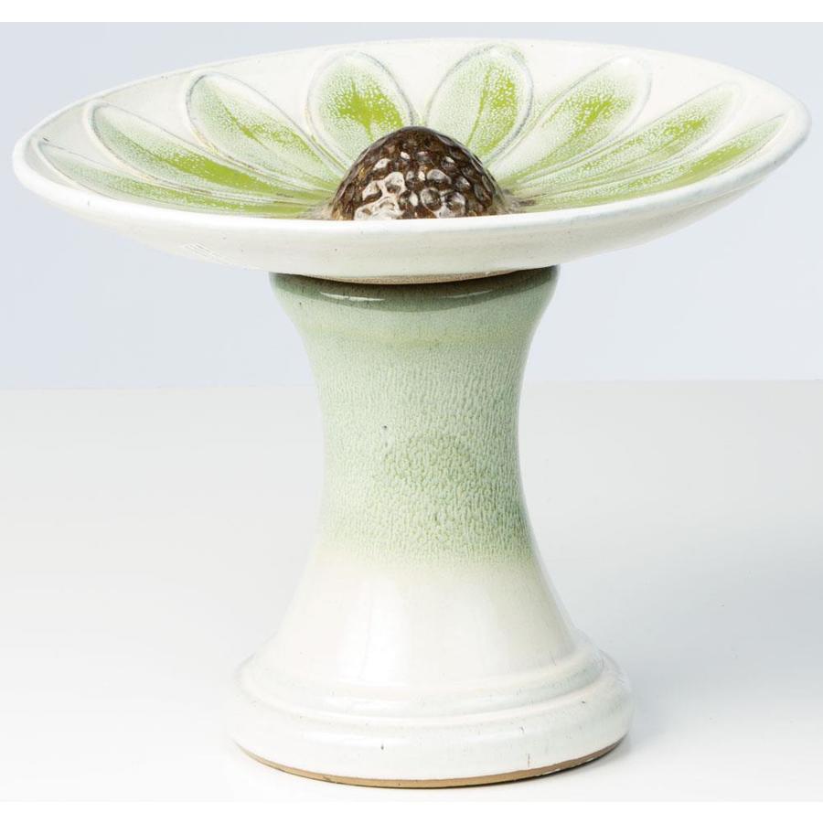 Alfresco Home 34 1270 13 In H Green Ceramic Birdbath Bowl In The Birdbaths Department At Lowes Com