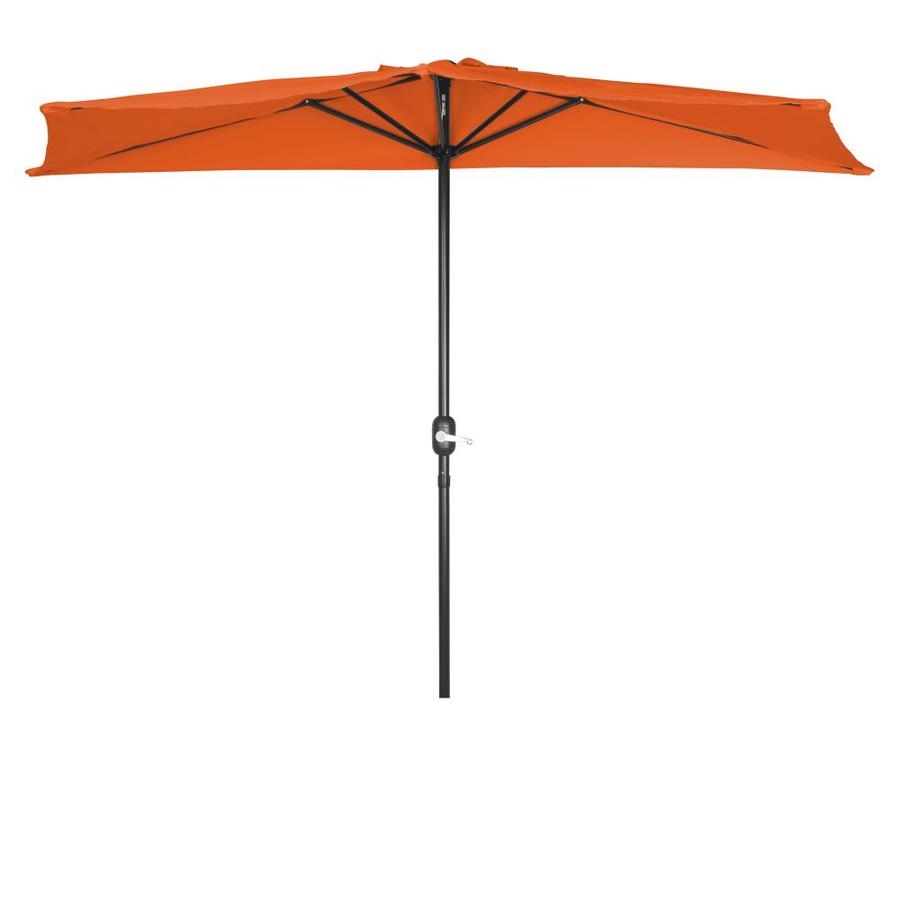 Trademark Innovations 54 Ft Half Orange With Black Steel Frame No Tilt Market Patio Umbrella In The Patio Umbrellas Department At Lowes Com