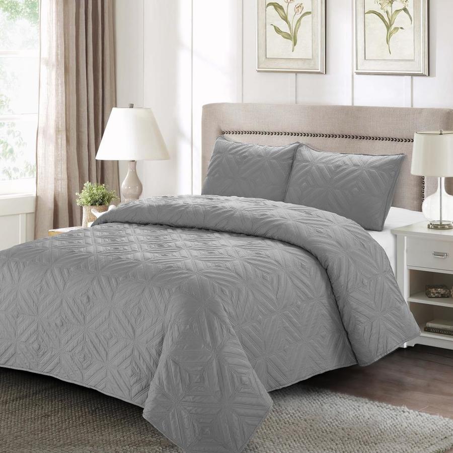 Style Quarters 3Piece Queen Quilt Set in the Bedding Sets department