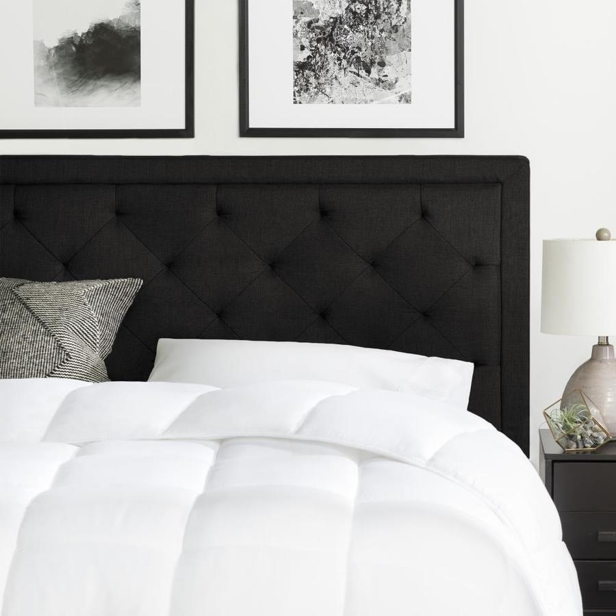 black headboard with lights