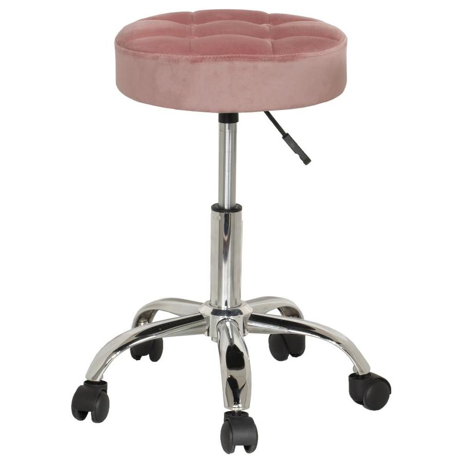 Hillsdale Furniture Chrome And Dusty Pink Round Makeup Vanity Stool In The Makeup Vanity Stools Department At Lowes Com