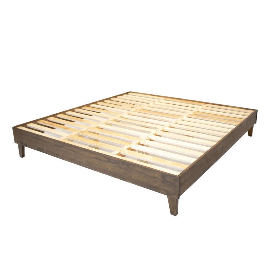 Eluxury Walnut King Bed Frame In The Beds Department At Lowes Com