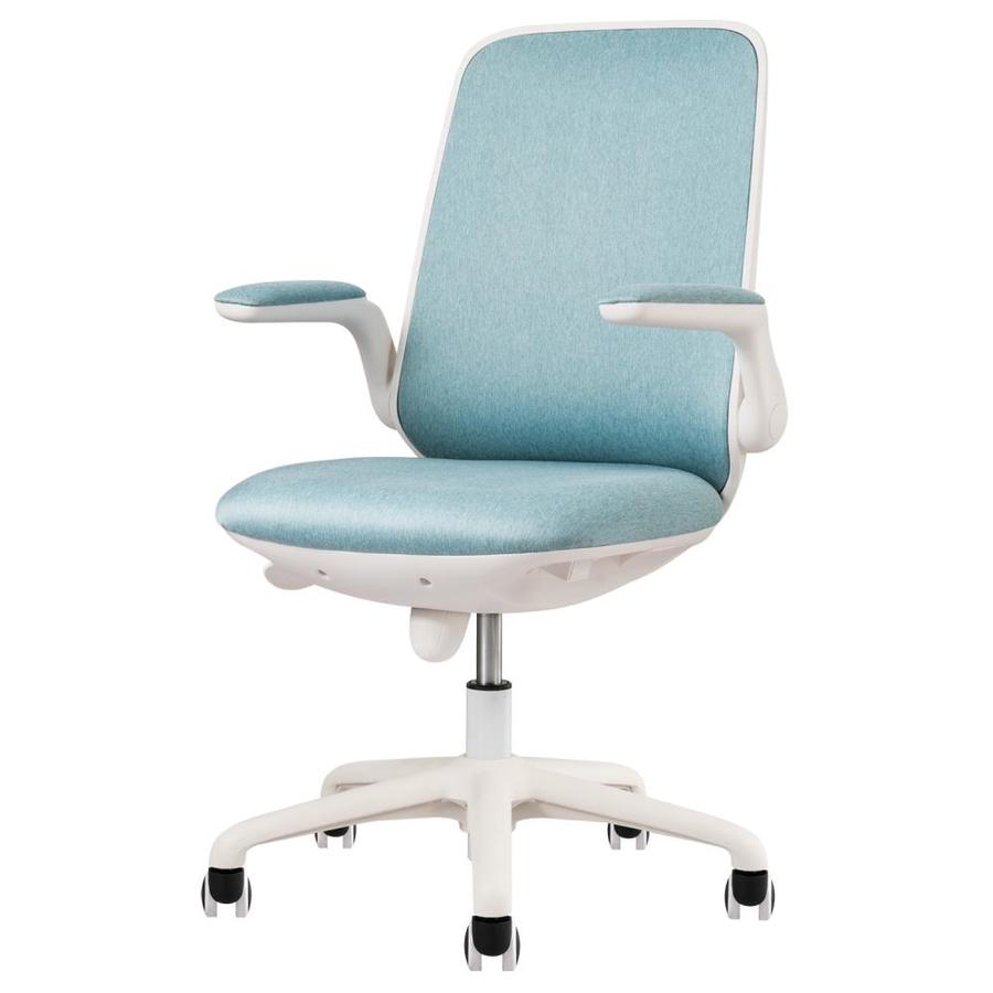 Ovios Moiran Blue Contemporary Ergonomic Adjustable Height Swivel Desk Chair In The Office Chairs Department At Lowes Com