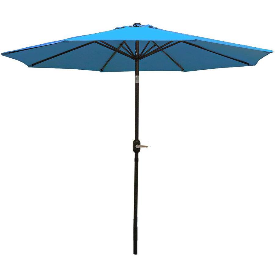 Sunnydaze Decor 9 Ft Octagon Turquoise With Black Steel Frame Push Button Tilt Market Patio Umbrella In The Patio Umbrellas Department At Lowes Com