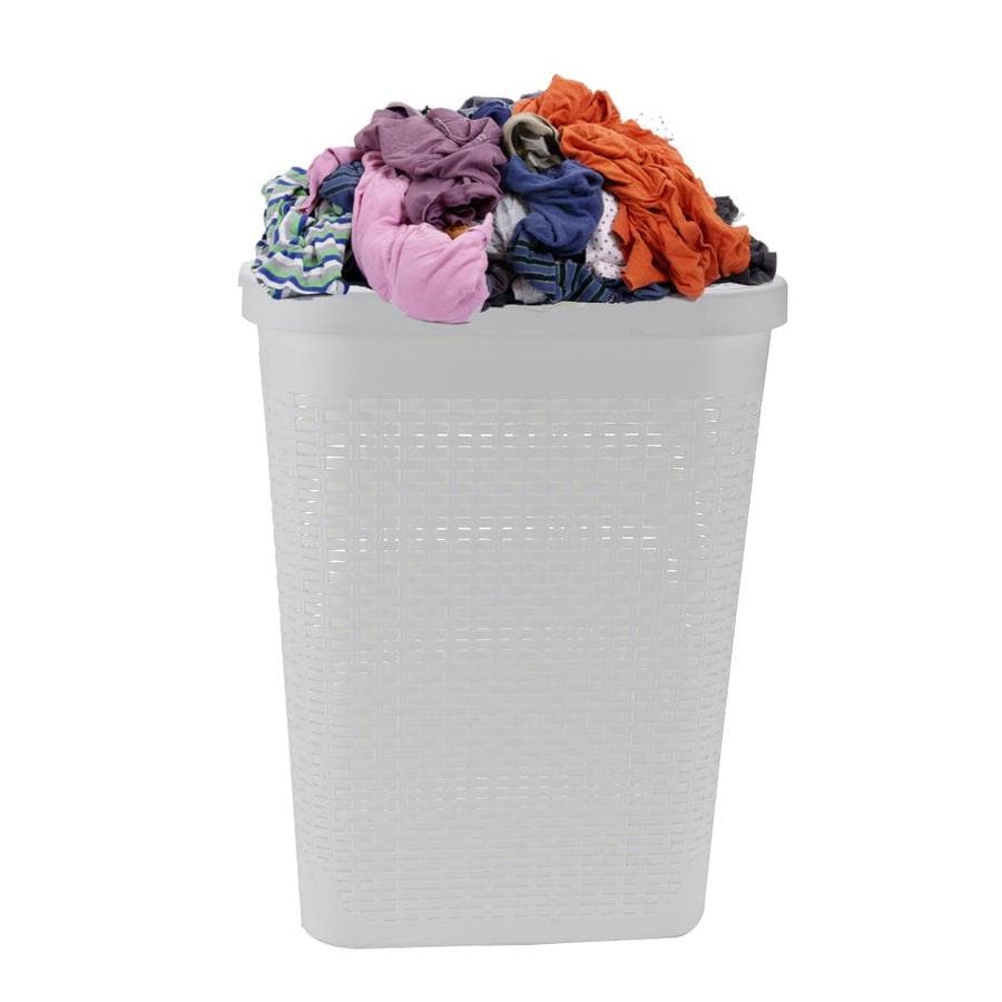 slim white laundry basket