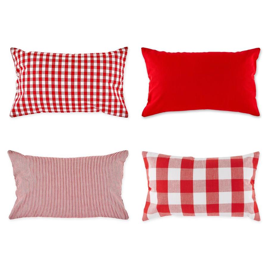 red and white checkered pillows