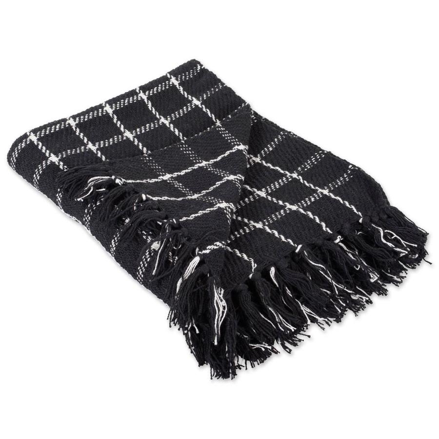 DII Black Cotton Throw in the Blankets & Throws department at