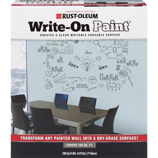 RustOleum Clear Gloss Dry Erase Paint Kit in the Dry