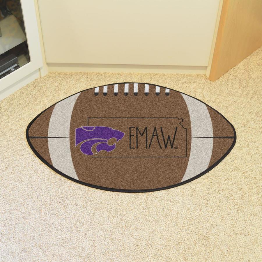 FANMATS Kansas State Wildcats Southern Style Football Mat Brown Oval