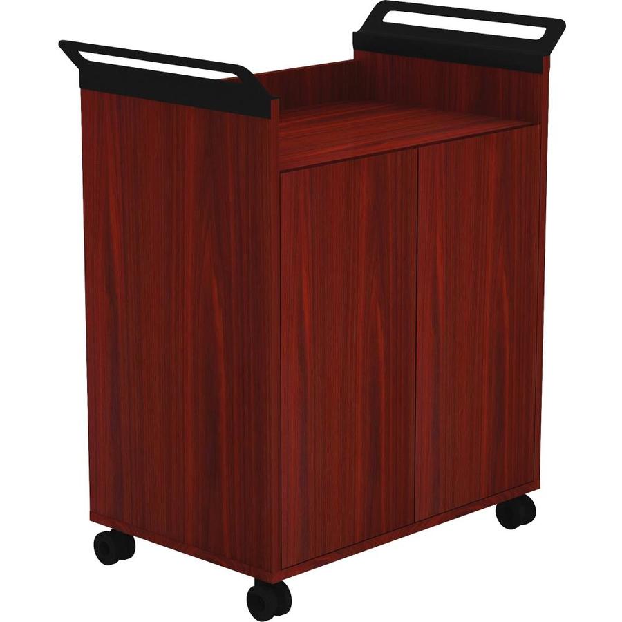 Lorell Laminate Mobile Storage Cabinet 31 1 In X 17 8 In X 36 3 In 2 X Doors Mobility Built In Handle Mahogany Laminate Steel Assembly Required In The Office Cabinets Department At Lowes Com