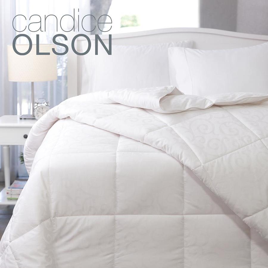 Queen Blanket in White Garment Washed Down Alternative Quilted Full