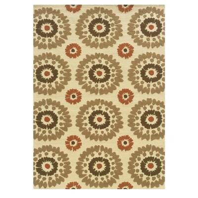 Linon Le Soleil 2 x 3 Ivory polypropylene Indoor/Outdoor Geometric Handcrafted Area Rug Linon Le Soleil 2 x 3 Ivory polypropylene Indoor/Outdoor Geometric Handcrafted Area Rug