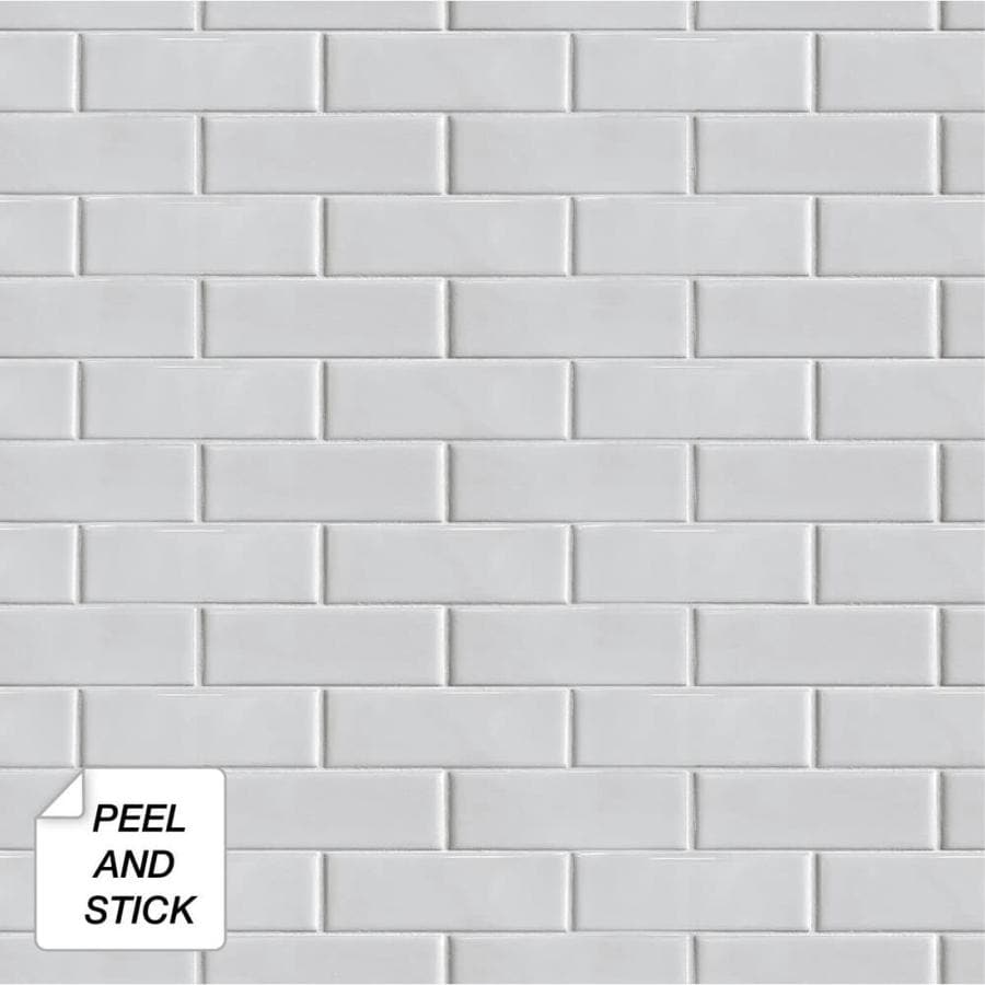 Nextwall 30 75 Sq Ft Off White Vinyl Tile Self Adhesive Peel And Stick Wallpaper In The Wallpaper Department At Lowes Com