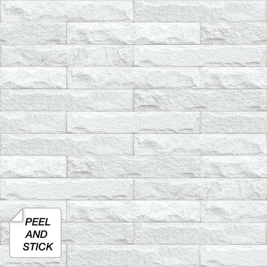 Nextwall 30 75 Sq Ft Off White Vinyl Brick Self Adhesive Peel And Stick Wallpaper In The Wallpaper Department At Lowes Com
