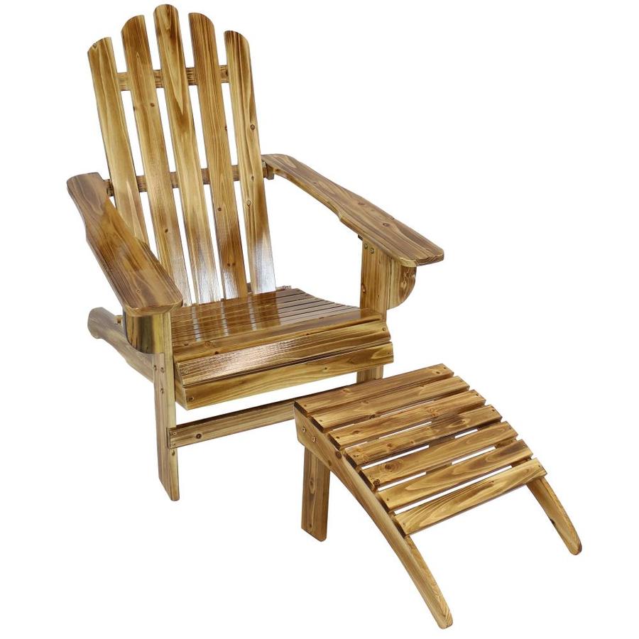 Sunnydaze Decor Brown Wood Stationary Adirondack Chair S With Solid Seat In The Patio Chairs Department At Lowes Com